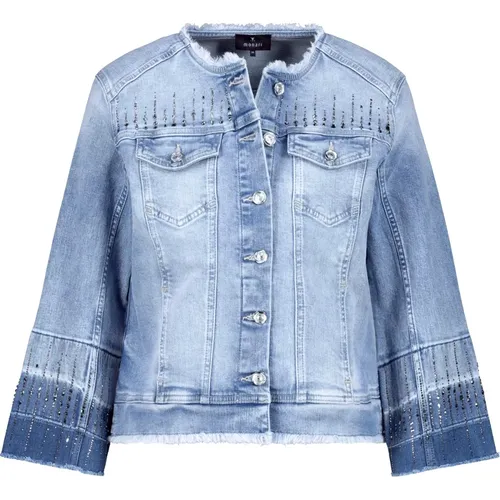 Trendy Fringe Jacket with Rhinestones , Damen, Größe: L - monari - Modalova