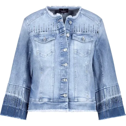 Trendy Fringe Jacket with Rhinestones , Damen, Größe: XL - monari - Modalova