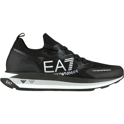 Schwarz-Weiße Trail Sneakers , Herren, Größe: 41 1/3 EU - Emporio Armani EA7 - Modalova