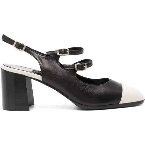 Grained Leather Block Heel Shoes , female, Sizes: 4 1/2 UK, 5 1/2 UK - Carel - Modalova