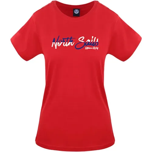 Kurzarm Baumwoll T-Shirt Unifarben , Damen, Größe: XS - North Sails - Modalova