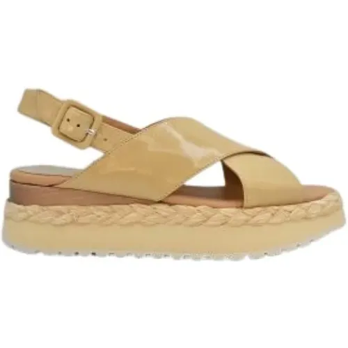 Leather Sandal with Wooden Wedge , female, Sizes: 6 UK - Paloma Barceló - Modalova