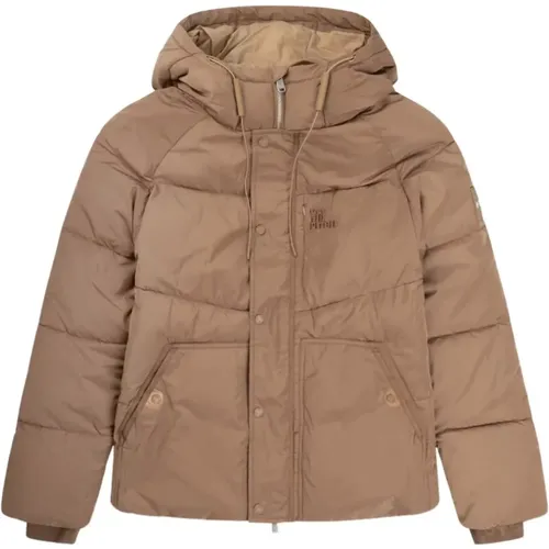 Short Down Winter Jacket /Brown , male, Sizes: M, XS, L, XL, S - Off The Pitch - Modalova