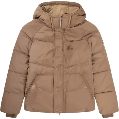 Short Down Winter Jacket /Brown , male, Sizes: S - Off The Pitch - Modalova