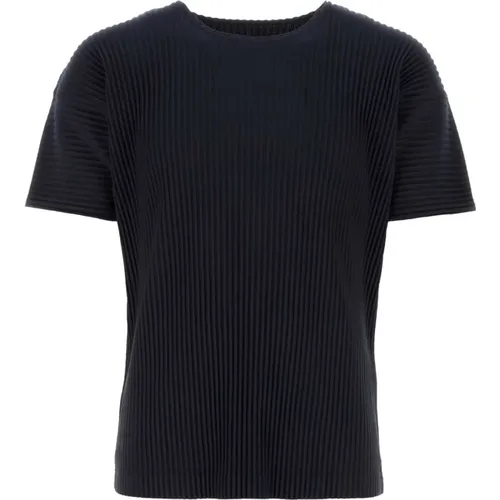 Stilvolles Schwarzes Polyester T-Shirt , Herren, Größe: M - Issey Miyake - Modalova