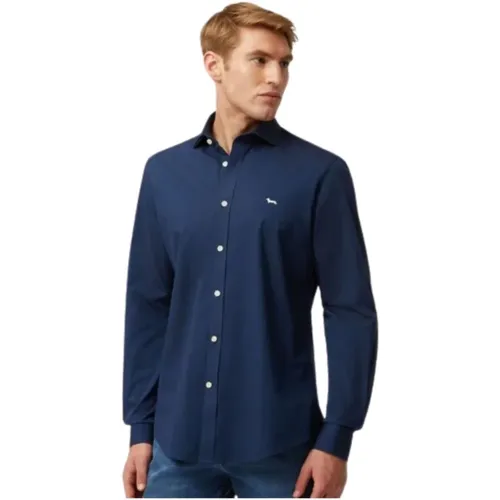 Herren Langarmhemd in Blau , Herren, Größe: XL - Harmont & Blaine - Modalova