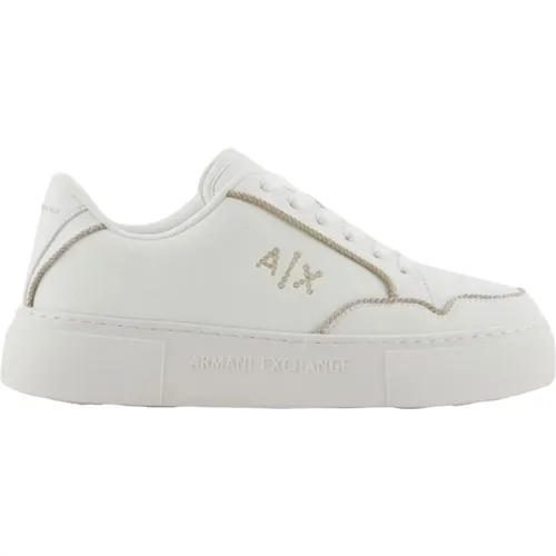 Weiße sportliche Damensneaker - Armani Exchange - Modalova