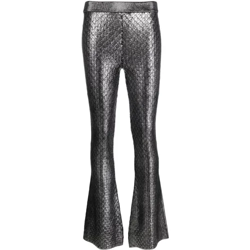 Metallic Flared Trousers , female, Sizes: L - Paco Rabanne - Modalova