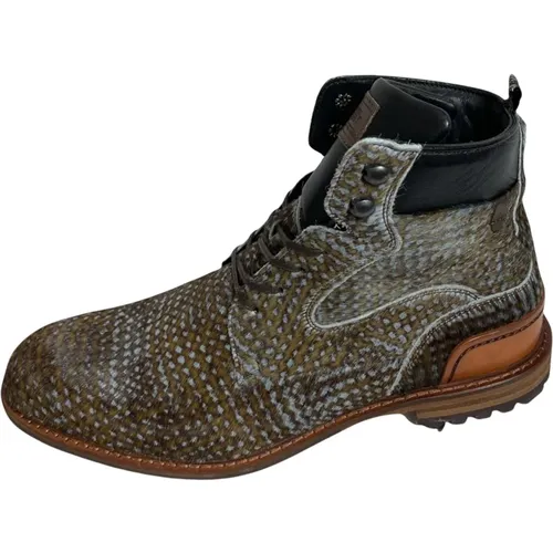 Casual Ponyfell Boots Grey/Brown , male, Sizes: 7 1/2 UK, 8 UK, 8 1/2 UK, 10 UK, 10 1/2 UK - Van Bommel - Modalova