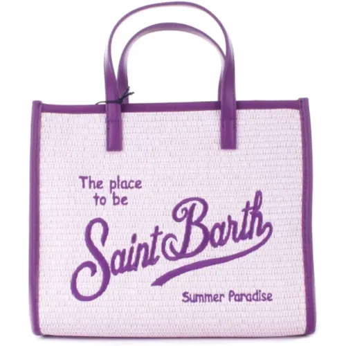 Lila Schultertasche mit Logo - Saint Barth - Modalova