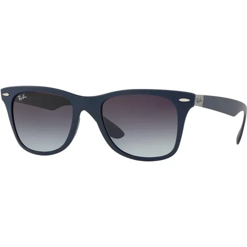 Matte blaue Sonnenbrille mit dunkelgrauen Shaded-Gläsern , Herren, Größe: 52 MM - Ray-Ban - Modalova