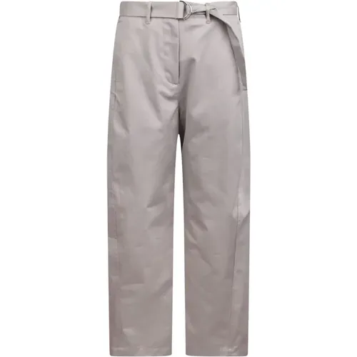 Stretch cotton wide leg trousers , female, Sizes: S, XS - Msgm - Modalova