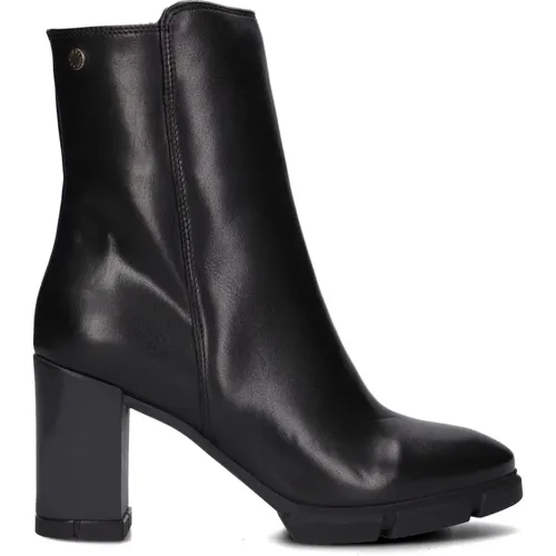 Stilvolle schwarze Leder-Stiefeletten - Notre-v - Modalova