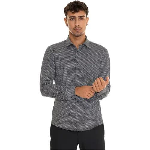 Casual Shirt mit Logo-Fantasie , Herren, Größe: L - Boss - Modalova