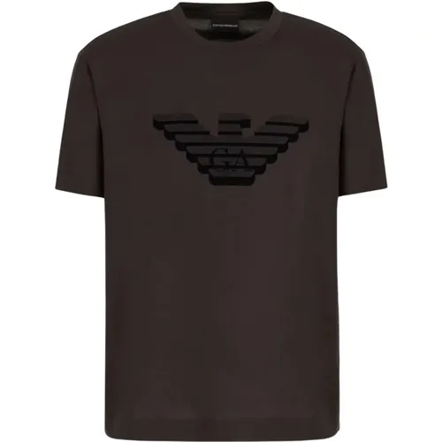 Premium Cotton T-shirt with Logo Print , male, Sizes: L, M - Emporio Armani - Modalova