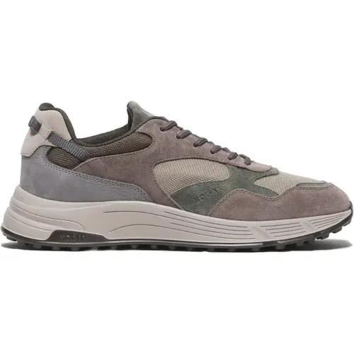 Hyperlight Sneakers - Beige Suede and Military Foam , male, Sizes: 11 UK - Hogan - Modalova