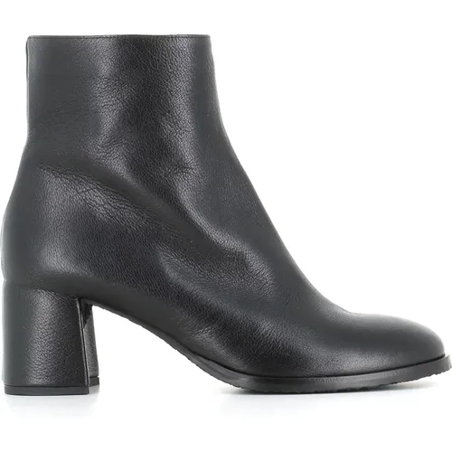 Schwarze Lederstiefel mit Reißverschluss , Damen, Größe: 37 1/2 EU - DEL CARLO - Modalova