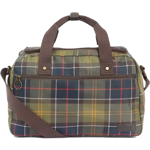 Tartan Flight Bag with Multiple Compartments , male, Sizes: ONE SIZE - Barbour - Modalova