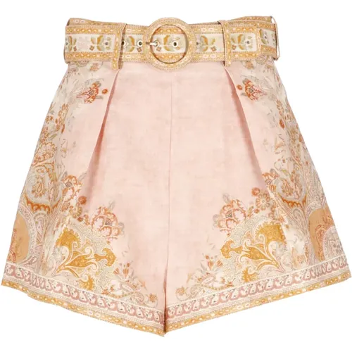 Leinen Baumwoll Shorts mit Paisley , Damen, Größe: S - Zimmermann - Modalova