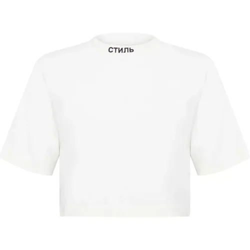 Logo Crop T-Shirt /Black 100% Cotton , female, Sizes: M, S - Heron Preston - Modalova