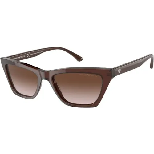 Braune Acetat-Sonnenbrille für Frauen - Emporio Armani - Modalova
