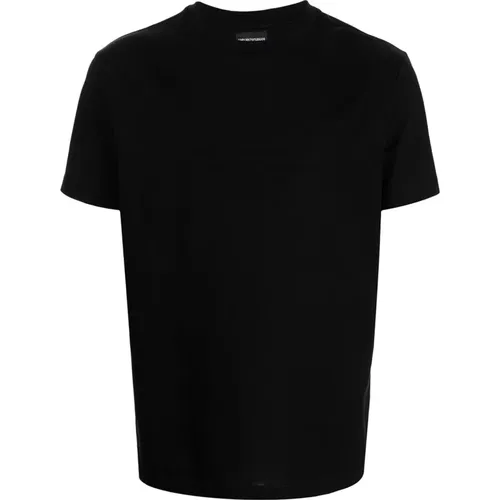 Schwarzes Baumwoll-Logo-Print-T-Shirt , Herren, Größe: 3XL - Emporio Armani - Modalova