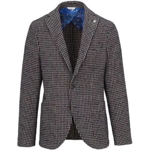 Slim Fit Houndstooth Jacket , male, Sizes: XL, 3XL, L, M - Manuel Ritz - Modalova