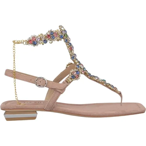 Crystal ankle strap sandal , female, Sizes: 4 UK, 6 UK, 7 UK, 5 UK - Alma en Pena - Modalova
