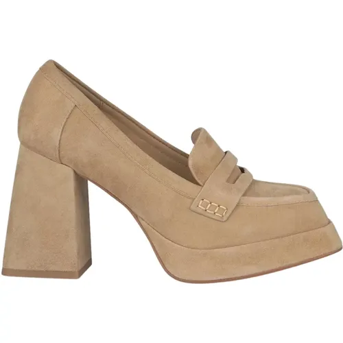 Square Toe Block Heel Pumps , female, Sizes: 5 UK, 7 UK, 4 UK - Alma en Pena - Modalova