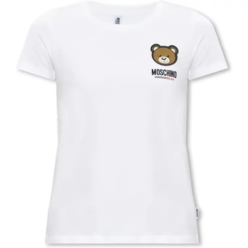T-shirt with logo , Damen, Größe: XS - Moschino - Modalova