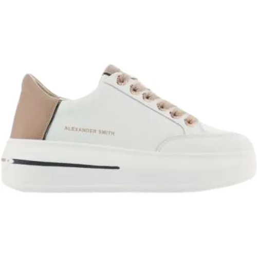 Lancaster Gate Weiße und Kamel Leder Sneakers , Damen, Größe: 39 EU - Alexander Smith - Modalova