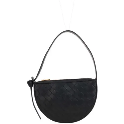 Intrecciato Leather Shoulder Bag with Gold Hardware , female, Sizes: ONE SIZE - Bottega Veneta - Modalova