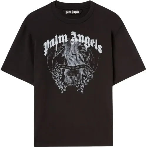 Grafikdruck Crew Neck T-shirts , Herren, Größe: S - Palm Angels - Modalova