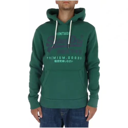 Grüner Print Sweatshirt für Männer , Herren, Größe: S - Superdry - Modalova