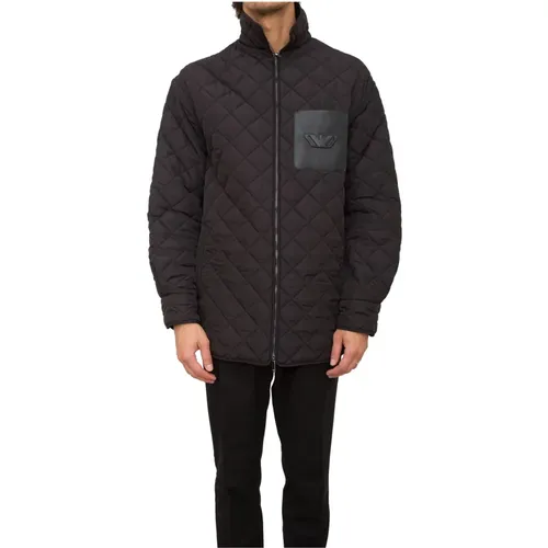 Schwarze Blouson Jacke , Herren, Größe: M - Emporio Armani - Modalova