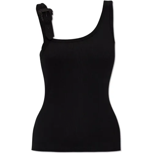 Ribbed tank top , female, Sizes: S, M - Versace Jeans Couture - Modalova