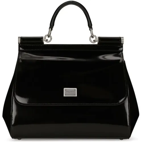 Logo-Plaque Tote Bag , female, Sizes: ONE SIZE - Dolce & Gabbana - Modalova