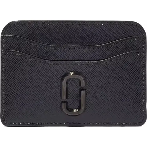 Leather Card Holder with Metal Logo , female, Sizes: ONE SIZE - Marc Jacobs - Modalova