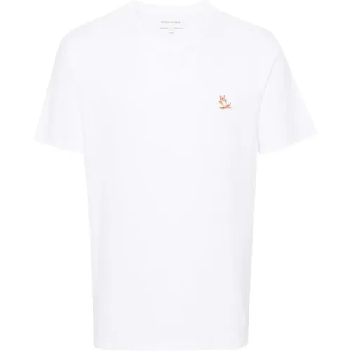 Fox Patch Tee Shirt , male, Sizes: L, 2XL, M, S, XL - Maison Kitsuné - Modalova