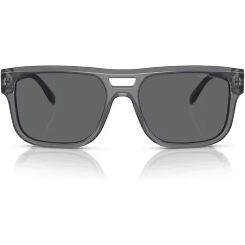 Transparent Grey Rectangular Sunglasses , male, Sizes: ONE SIZE - Emporio Armani - Modalova