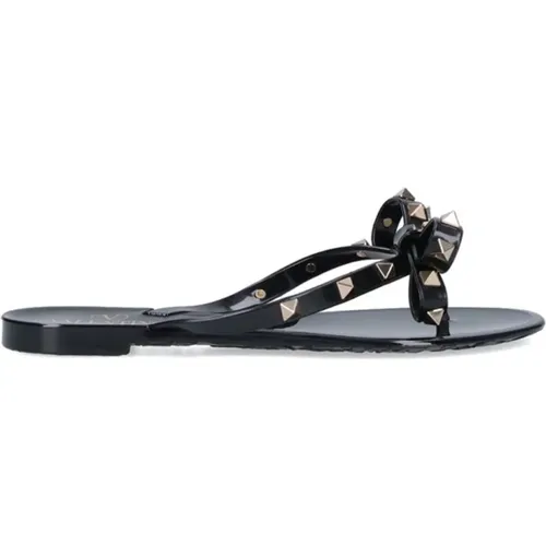 Studded Leather Thong Sandalen , Damen, Größe: 37 EU - Valentino Garavani - Modalova