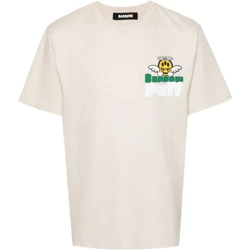 Baumwoll-T-Shirt mit Logo-Print , Herren, Größe: L - Barrow - Modalova