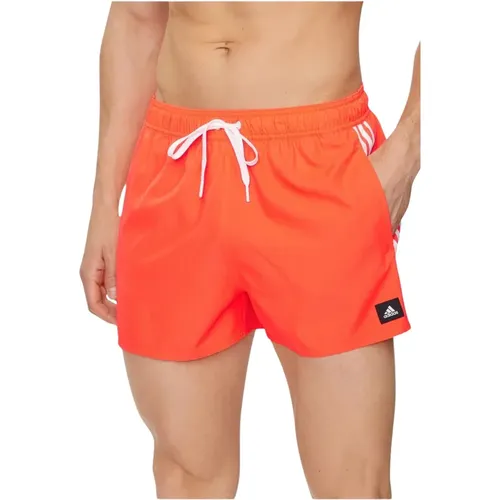 Rote Badeshorts 3 Streifen Clx , Herren, Größe: 2XL - Adidas - Modalova