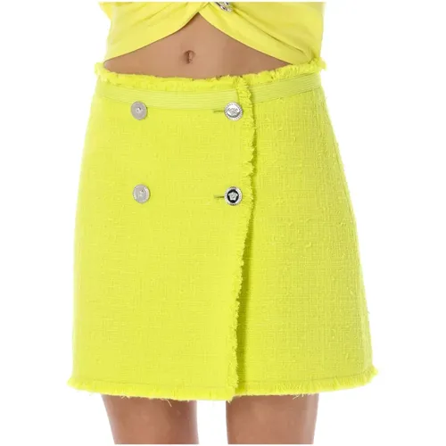 Boucl Tweed Mini Skirt , female, Sizes: S, XS - Versace - Modalova