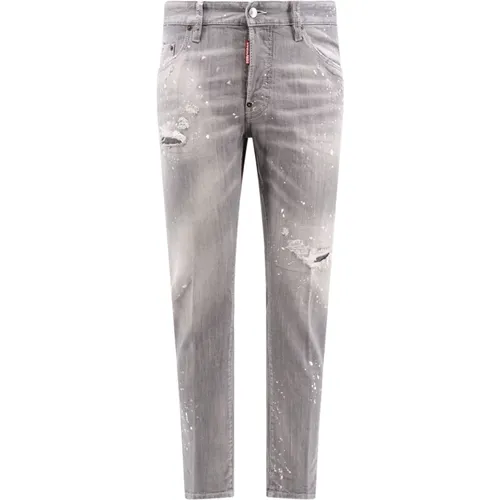 Graue Jeans mit Knopfverschluss , Herren, Größe: XL - Dsquared2 - Modalova