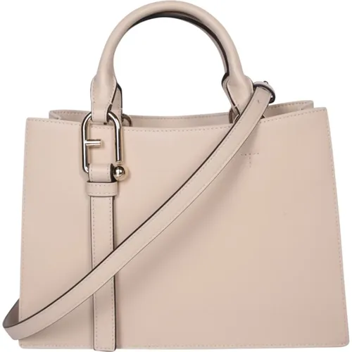 Ivory Leder Tote Tasche Griffe - Furla - Modalova