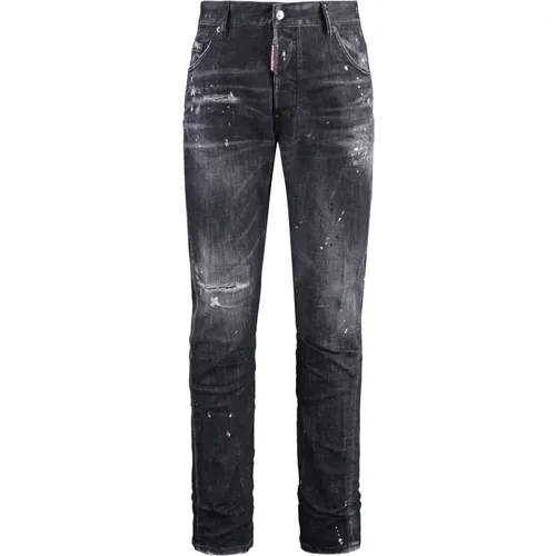 Zerrissene Skinny Jeans mit Farbspritzern - Dsquared2 - Modalova