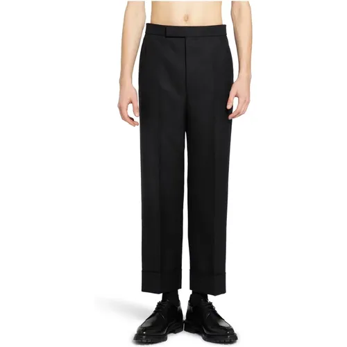 Wool High Rise Trousers , male, Sizes: S, M - Thom Browne - Modalova