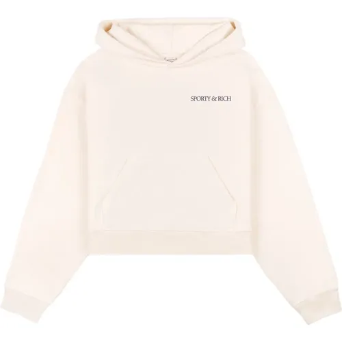 Cropped Logo Hoodie , Damen, Größe: S - Sporty & Rich - Modalova