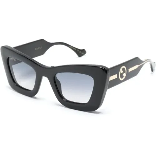 Schwarze Sonnenbrille stilvoller Alltagsgebrauch , Damen, Größe: 49 MM - Gucci - Modalova